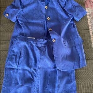 Vintage Amanda Smith Royal Blue 2 piece suit dress